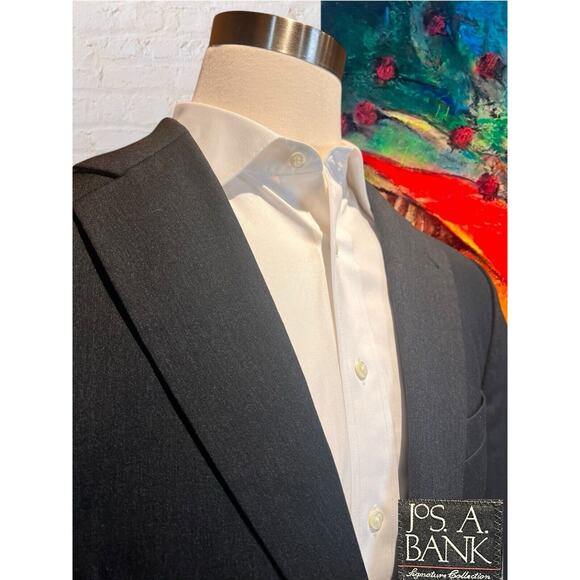 Jos A Bank Signature 42R Charcoal Gray Blazer Sport Coat Suit Jacket - Picture 4 of 14